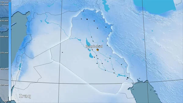 Precipitación Del Cuarto Más Húmedo Dentro Del Área Irak Proyección —  Fotos de Stock