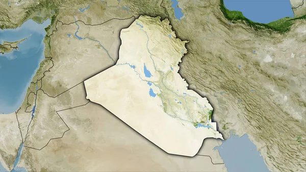 Iraque Área Mapa Satélite Projeção Estereográfica Composição Bruta Camadas Raster — Fotografia de Stock
