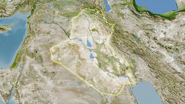 Área Iraque Satélite Mapa Projeção Estereográfica Composição Bruta Camadas Raster — Fotografia de Stock