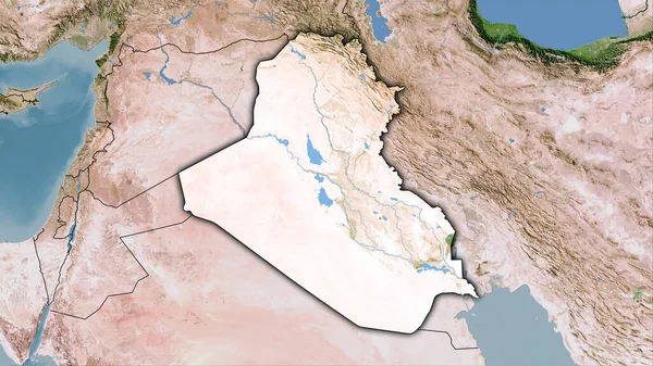 Iraque Área Mapa Satélite Projeção Estereográfica Composição Bruta Camadas Raster — Fotografia de Stock