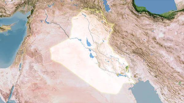 Irak Gebied Satelliet Kaart Stereografische Projectie Rauwe Samenstelling Van Rasterlagen — Stockfoto