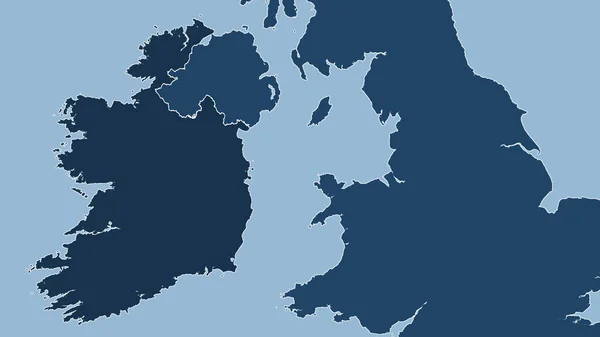 Ірландія Зовнішній Вигляд Країни Обрисів Тільки Суша Океанська Маска — стокове фото