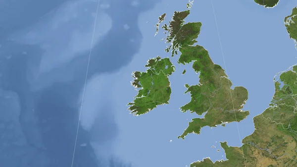 アイルランドとその周辺 遠方斜視 アウトラインなし 衛星画像 — ストック写真