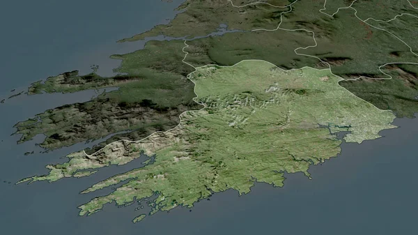 Cork Comté Irlande Zoomé Mis Évidence Imagerie Satellite Rendu — Photo