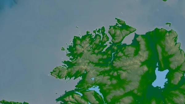 Donegal Condado Irlanda Dados Sombreamento Coloridos Com Lagos Rios Forma — Fotografia de Stock
