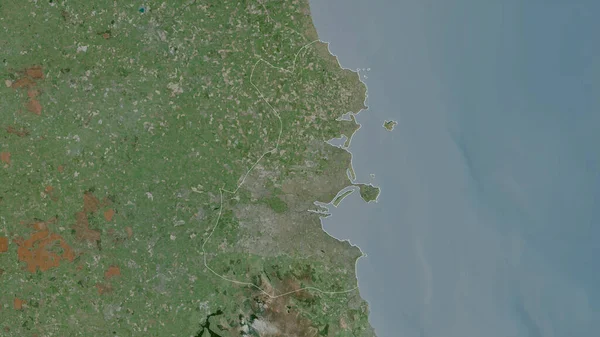 Dublin Județul Irlanda Imagini Prin Satelit Forma Conturată Împotriva Zonei — Fotografie, imagine de stoc