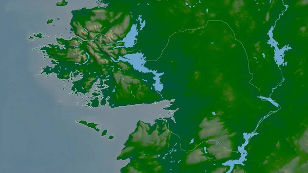 Galway Grevskapet Irland Färgade Skuggdata Med Sjöar Och Floder Form — Stockfoto