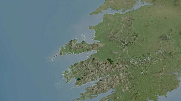 Kerry Comté Irlande Imagerie Satellite Forme Tracée Contre Zone Pays — Photo