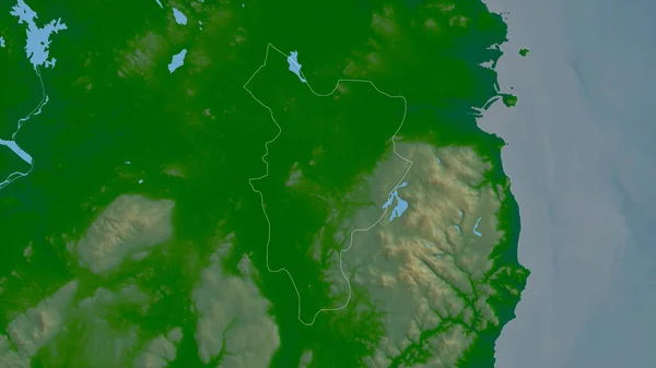 Kildare Hrabstwo Irlandii Kolorowe Dane Zacienienia Jeziorami Rzekami Kształt Nakreślony — Zdjęcie stockowe