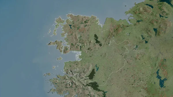 Mayo Grafschaft Irland Satellitenbilder Umrissen Gegen Das Land Rendering — Stockfoto
