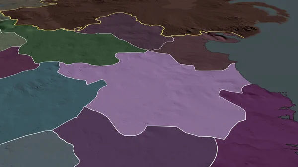 Meath Condado Irlanda Ampliou Destacou Mapa Colorido Esburacado Divisão Administrativa — Fotografia de Stock
