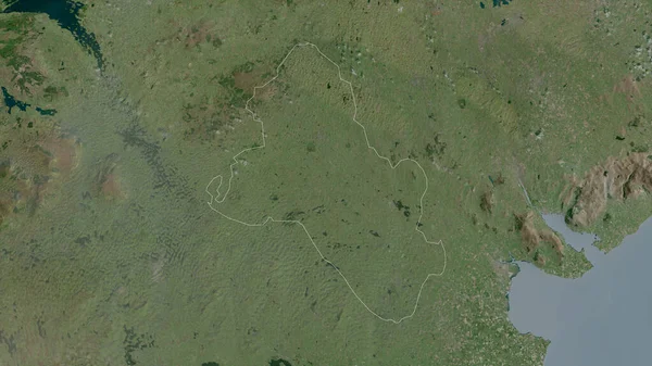 Monaghan County Ireland Satellitenbilder Umrissen Gegen Das Land Rendering — Stockfoto
