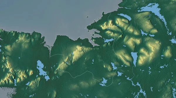 アイルランドの郡 スライゴ 湖や川と色の救済 形状は その国の領域に対して概説 3Dレンダリング — ストック写真