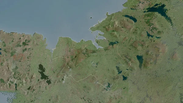 Sligo Condado Irlanda Imagens Satélite Forma Delineada Contra Sua Área — Fotografia de Stock