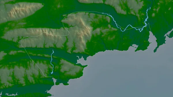 爱尔兰沃特福德郡湖泊和河流的彩色阴影数据 形状与它的国家相对应 3D渲染 — 图库照片