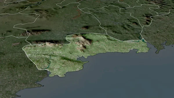 Waterford Contea Irlanda Ingrandita Evidenziata Immagini Satellitari Rendering — Foto Stock