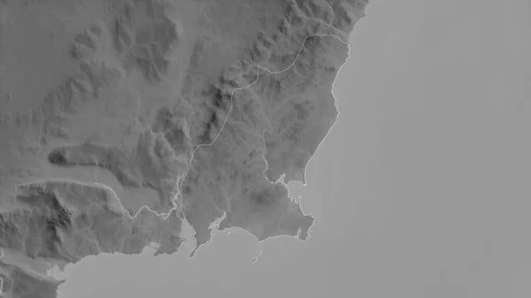 Wexford爱尔兰郡有湖泊和河流的灰度地图 形状与它的国家相对应 3D渲染 — 图库照片