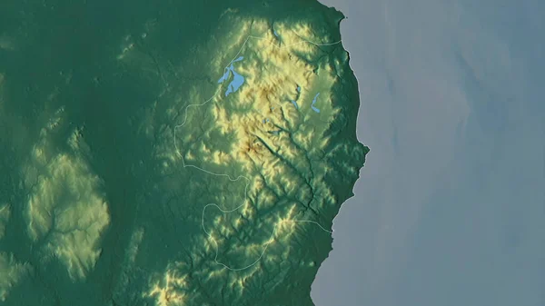 Wicklow Condado Irlanda Relieve Colores Con Lagos Ríos Forma Delineada — Foto de Stock