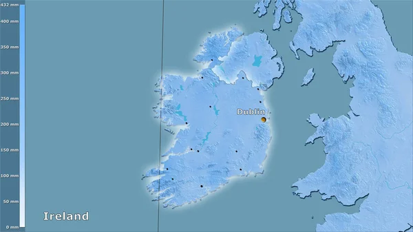 Precipitación Del Cuarto Más Seco Dentro Del Área Irlanda Proyección — Foto de Stock