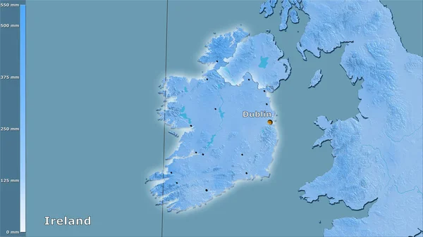 Precipitación Del Cuarto Más Cálido Dentro Del Área Irlanda Proyección — Foto de Stock