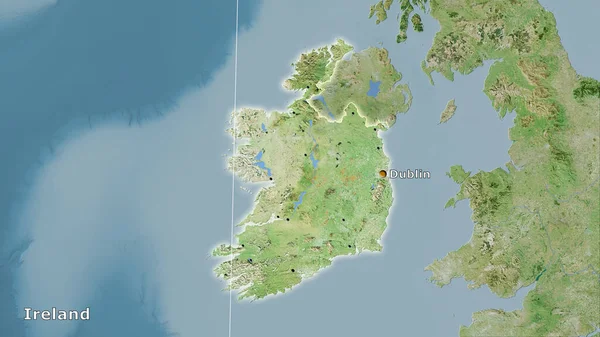立体投影における衛星Dマップ上のアイルランド領域 主な組成 — ストック写真