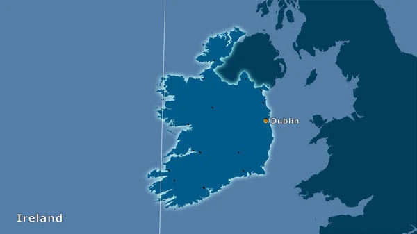 立体投影における固体地図上のアイルランド領域 主な組成 — ストック写真