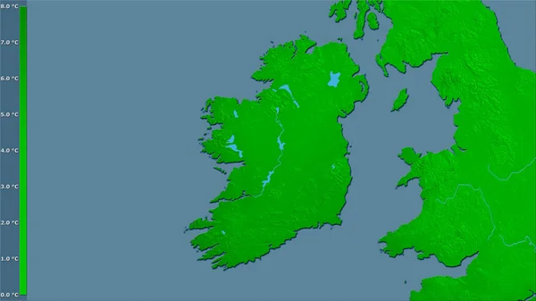 Temperatura Media Del Cuarto Más Frío Dentro Del Área Irlanda — Foto de Stock