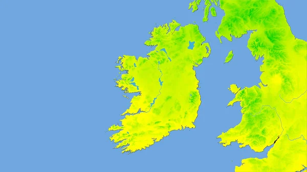 Oblast Irska Roční Mapě Teploty Stereografické Projekci Hrubé Složení Rastrových — Stock fotografie
