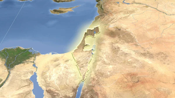 Israel Vecindario Perspectiva Oblicua Distante Forma Brillaba Imágenes Satélite —  Fotos de Stock