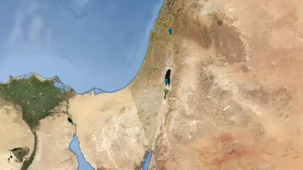 Israël Geschetst Hoge Resolutie Satellietbeeld — Stockfoto