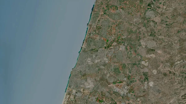 Тель Авив Округ Израиля Спутниковые Снимки Форма Очерченная Против Территории — стоковое фото