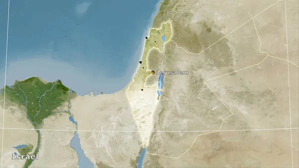 Israel Área Satélite Mapa Proyección Estereográfica Composición Principal —  Fotos de Stock