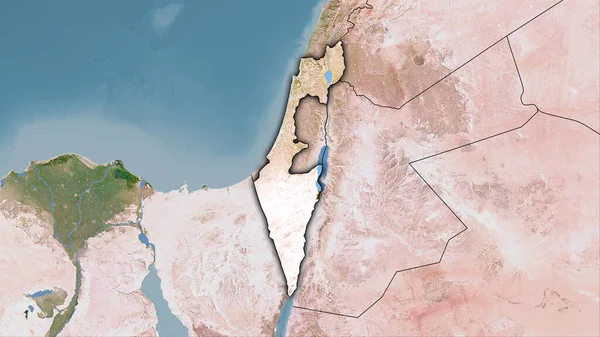 Stereografik projeksiyondaki uydu C haritasında İsrail bölgesi - koyu parlak dış hatlı raster tabakalarının ham bileşimi
