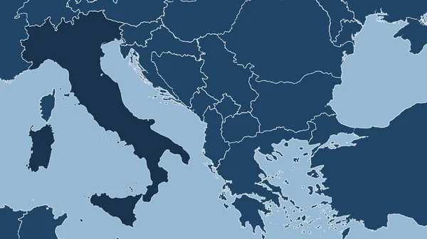 Італія Зовнішній Вигляд Країни Обрисів Тільки Суша Океанська Маска — стокове фото
