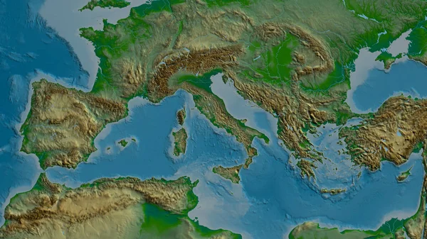 Italien Vergrößerte Und Vergrößerte Sich Die Wichtigsten Physikalischen Landschaftsmerkmale Rendering — Stockfoto