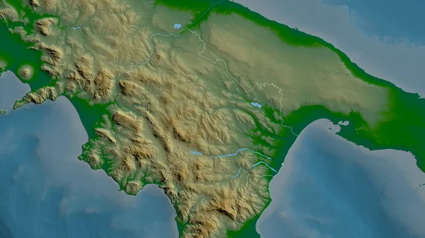Базиликата Регион Италии Цветные Шейдерные Данные Озерами Реками Форма Очерченная — стоковое фото