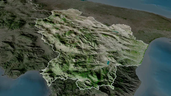 Basilicata Talya Nın Yakınlaştırılmış Vurgulanmış Bölgesi Uydu Görüntüleri Görüntüleme — Stok fotoğraf