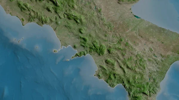 Campanie Région Italie Imagerie Satellite Forme Tracée Contre Zone Pays — Photo