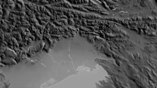 Friuli Venezia Giulia Autonomous Region Italy Grayscaled Map Lakes Rivers — Stock Photo, Image