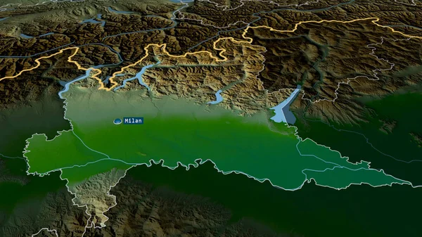 Lombardia Talya Nın Büyüyen Sermaye Ile Vurgulanan Bölgesi Ana Fiziksel — Stok fotoğraf