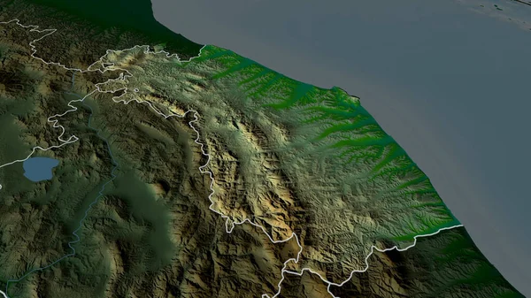 Marche Região Itália Ampliou Destacou Principais Características Paisagem Física Renderização — Fotografia de Stock