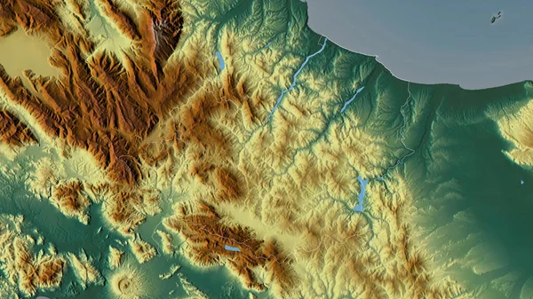 Molise Regiunea Italiei Relief Colorat Lacuri Râuri Forma Conturată Împotriva — Fotografie, imagine de stoc