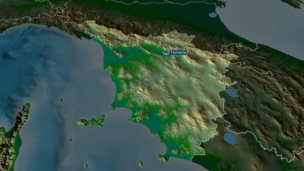 Toscana Regionen Italien Zoomade Och Belystes Med Kapital Huvuddragen Det — Stockfoto