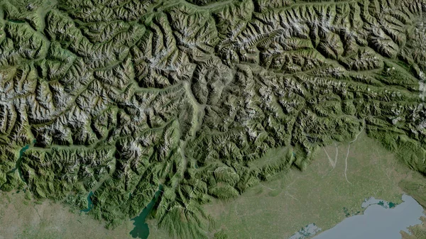 Trentin Haut Adige Région Autonome Italie Imagerie Satellite Forme Tracée — Photo