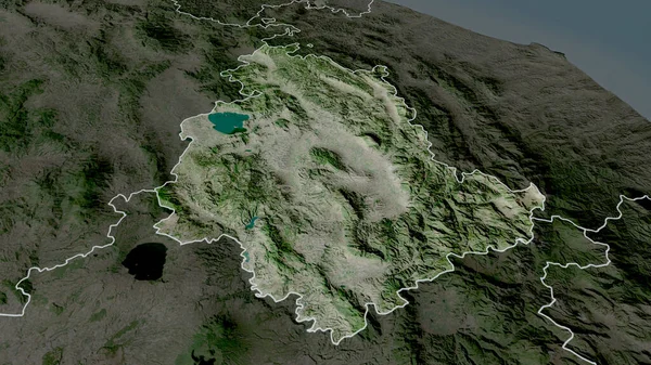 ウンブリア イタリアの領域が拡大し 強調表示されました 衛星画像 3Dレンダリング — ストック写真