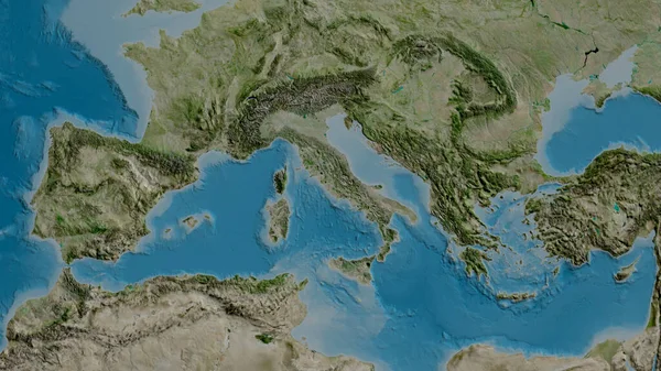 Italy Zoomed Neighborhood Satellite Imagery Rendering — Stock Photo, Image