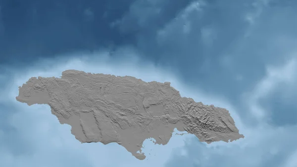 Τζαμάικα Γκρο Πλαν Προοπτική Της Χώρας Δεν Σκιαγραφεί Χάρτης Υψομέτρου — Φωτογραφία Αρχείου
