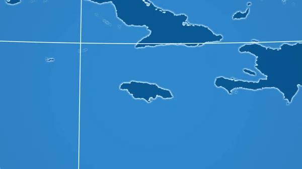 牙买加 邻里关系 遥远的远景与国家的轮廓 只形状 海洋面具 — 图库照片