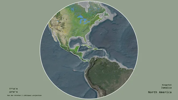 Région Jamaïque Est Centrée Dans Cercle Entourant Son Continent Sur — Photo