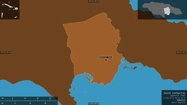 Saint Catherine Jamaicas Församling Mönstrade Fasta Ämnen Med Sjöar Och — Stockfoto